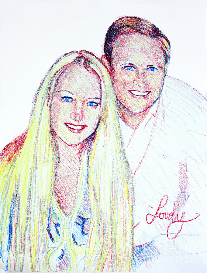 Jules and Tim Drawing by Candace Lovely
