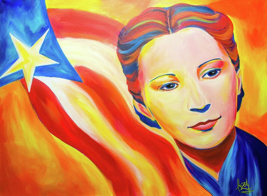 Julia de Burgos Hacia tu Estrella Painting by Luzdy Rivera