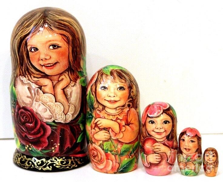 Russian Souvenir Digital Art - Julia nesting doll by Viktoriya Sirris