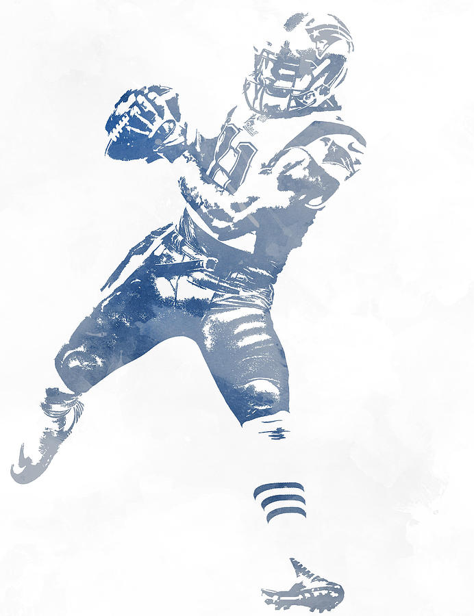 Julian Edelman NEW ENGLAND PATRIOTS WATER COLOR PIXEL ART 1 Mixed Media by  Joe Hamilton - Fine Art America