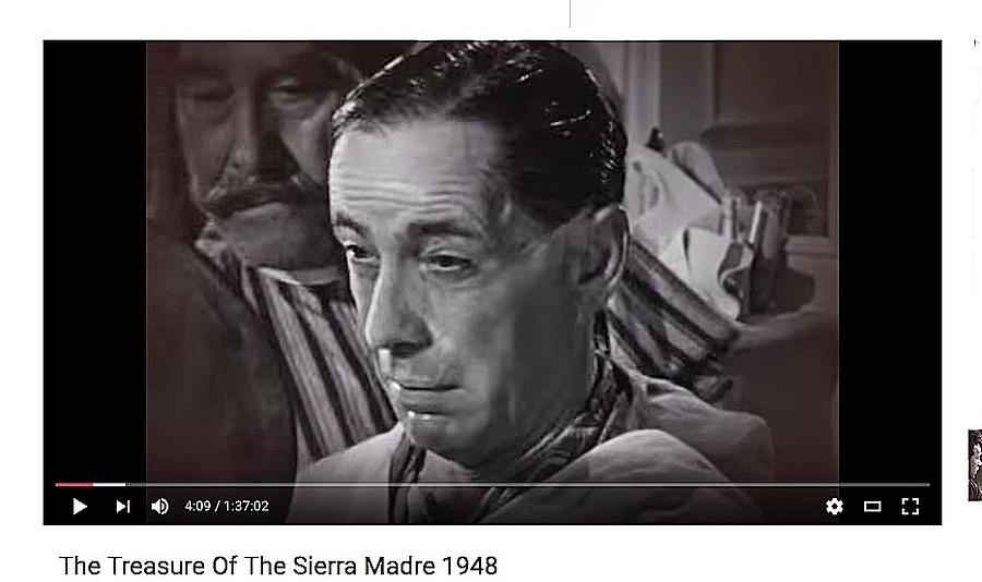 Julian Rivera  displaying  his tonsorial skills to Humphrey Bogart   Treasure of the Sierra Madre Photograph by David Lee Guss