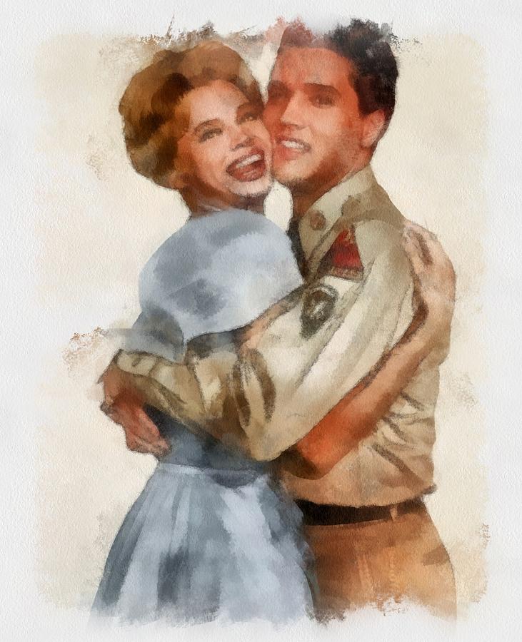 Juliet Prowse and Elvis Presley in G.I. Blues Painting by Esoterica Art Agency
