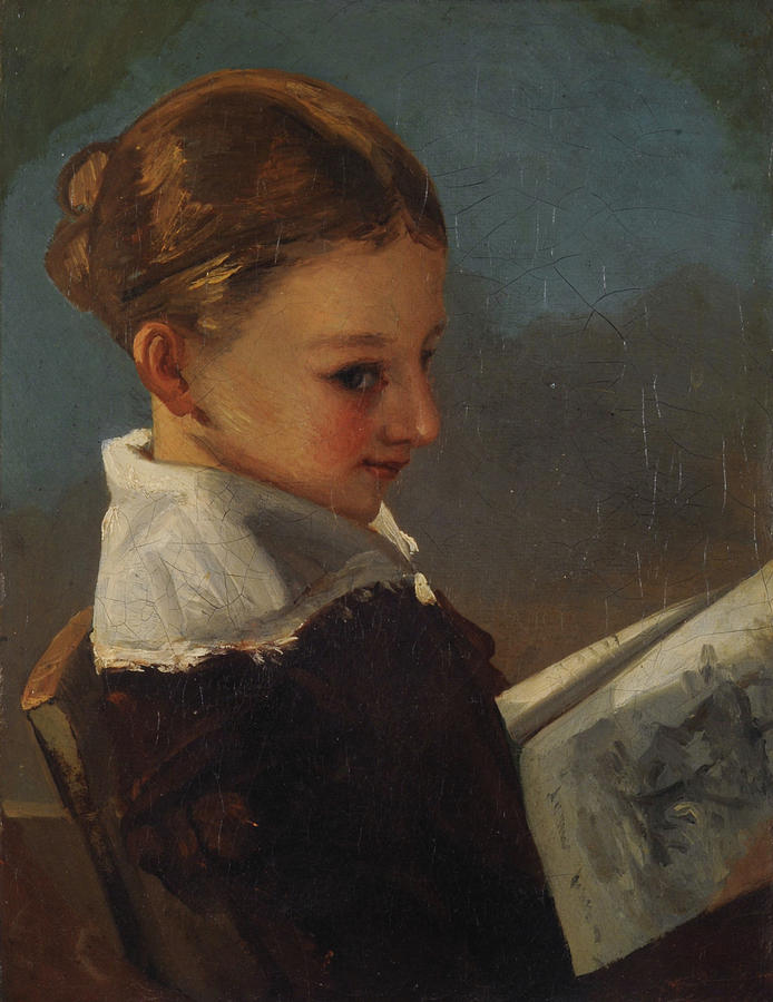 Gustave Courbet  Painting - Juliette Courbet at the age of ten by Gustave Courbet