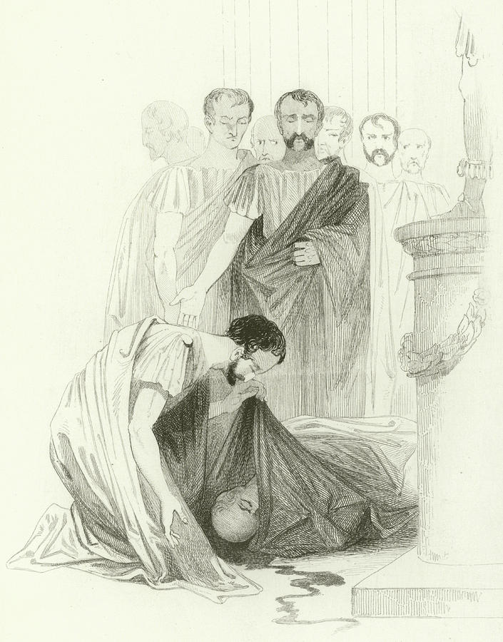 Julius Caesar, Act III, Scene i Drawing by Joseph Kenny Meadows. 
