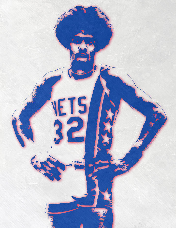 Photo print from an original painting of Julius Erving New York Nets