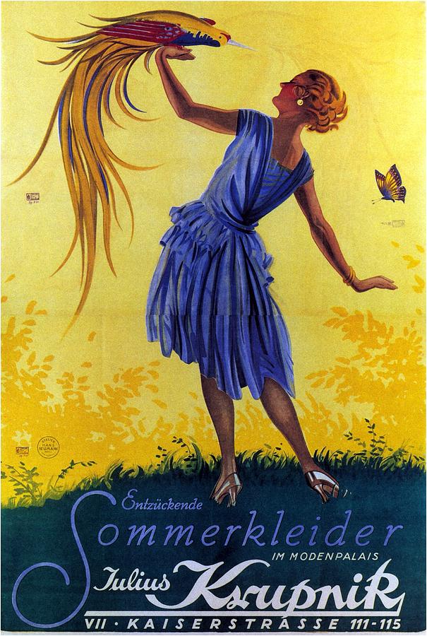 Julius Krupnik - Summer Dresses - Vintage Advertising Poster Mixed Media