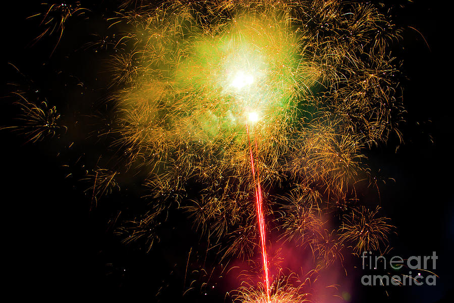 Mountain Photograph - July 4 BBQ Fireworks in Cuenca III by Al Bourassa