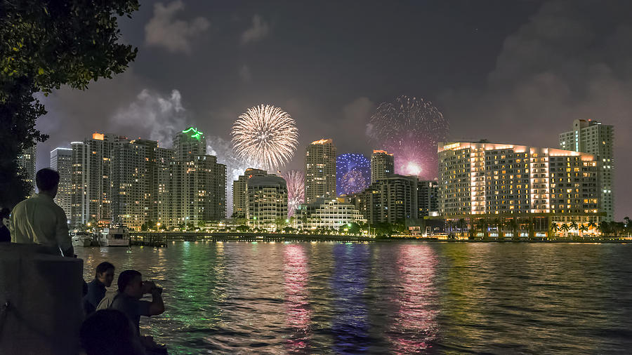 July 4th Fireworks Over Brickell Key by Lynn Palmer July 4th Fireworks Over Brickell Key by Lynn Palmer