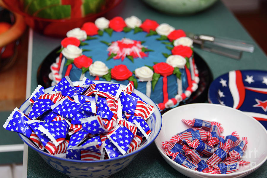 July Fourth Independence Day Cake and Candy Photograph by James Brunker - Fine Art America