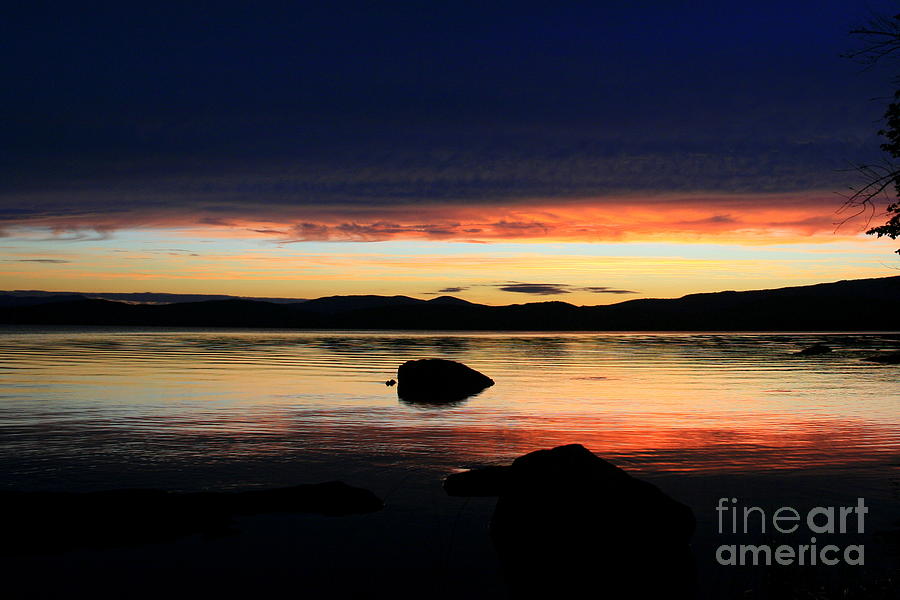 July Reflective Lake Umbagog Sunset  Photograph by Neal Eslinger