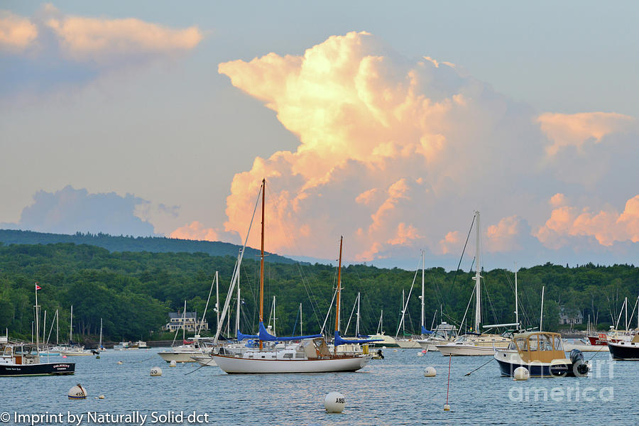 July Sky Over A Maine Harbor Photograph by David Taylor