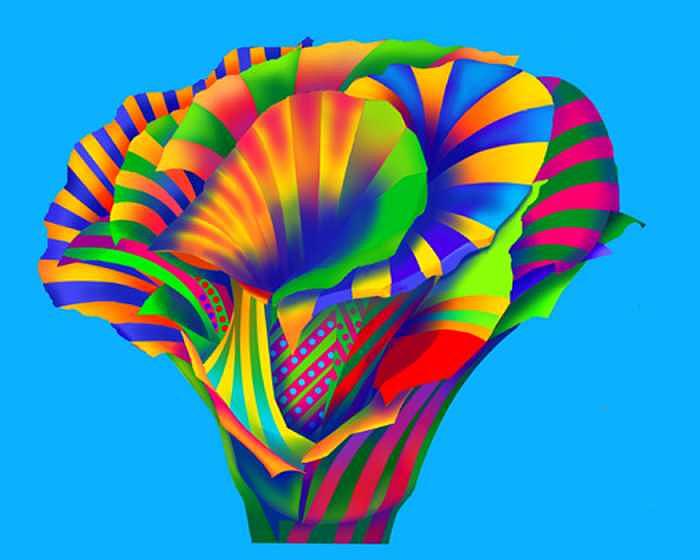 Constructivist Digital Art - Julys Flower by Howard Berelson Constructivist Digital Art - Julys Flower by Howard Berelson