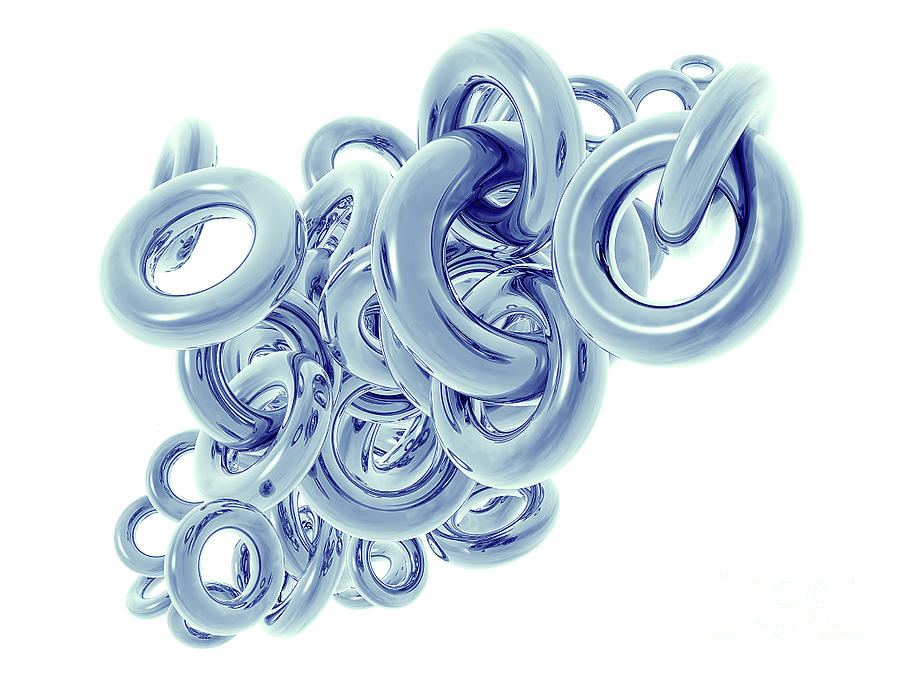 Jumble of 3D Rings Digital Art by Phil Perkins