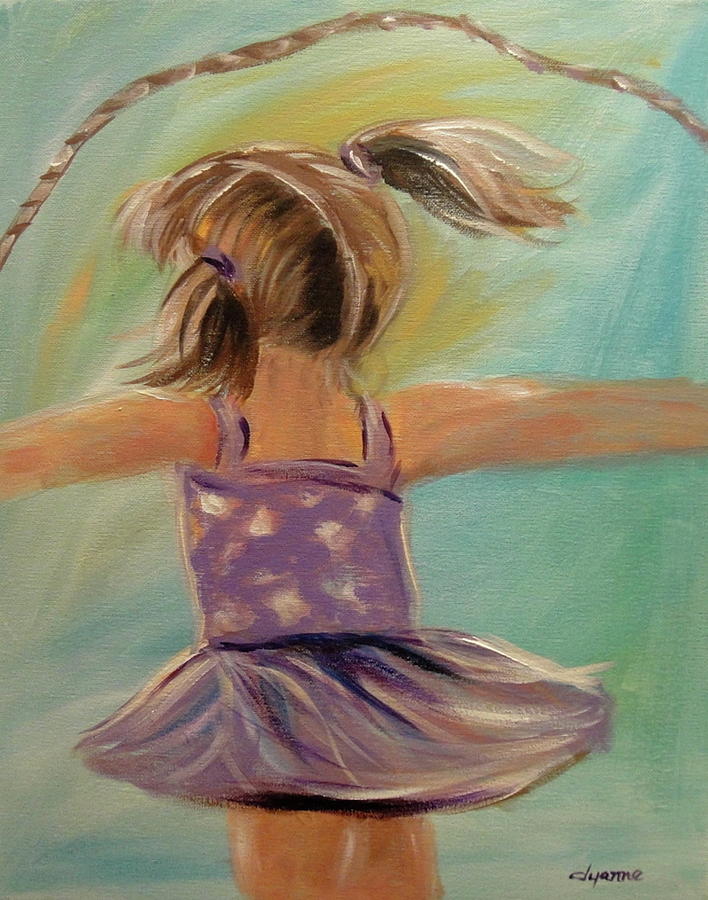 Little Girl Painting - Jump IN by Dyanne Parker