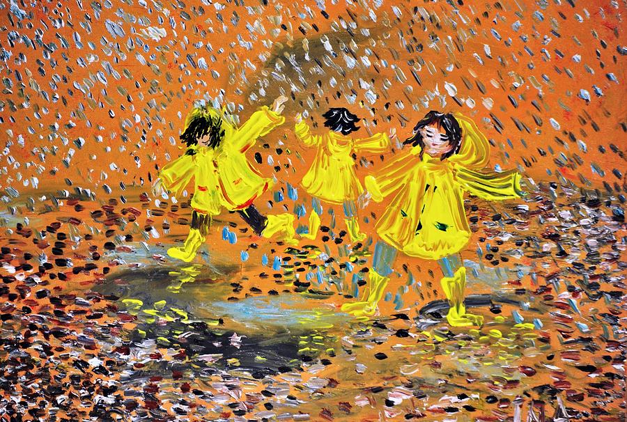 Jump in the Puddle Painting by Evelina Popilian