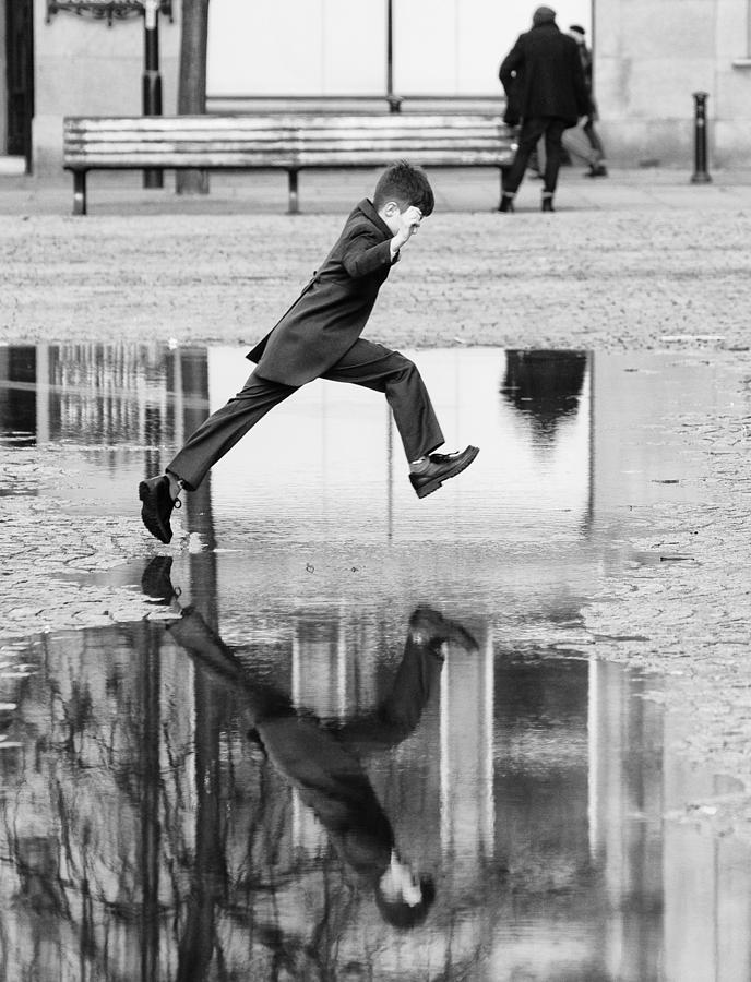Black And White Photograph - Jump by Karl Wood