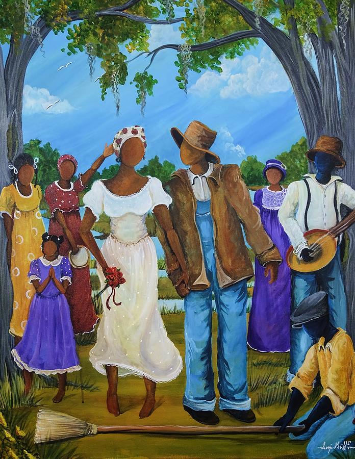 Authentic Painting - Jumpin the Broom by Sonja Griffin Evans