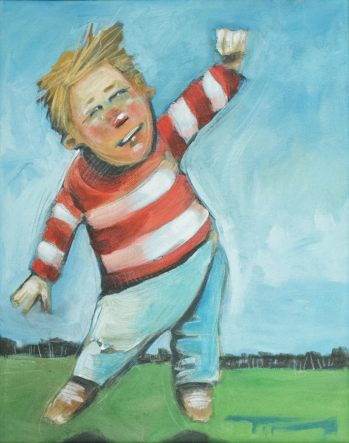 Jumping Boy Painting by Tim Nyberg