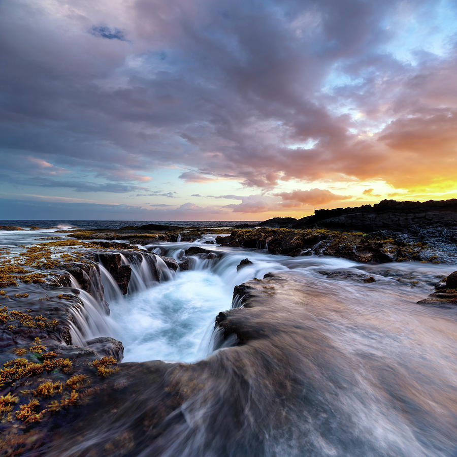 June Blow Hole Sunset Photograph by Christopher Johnson
