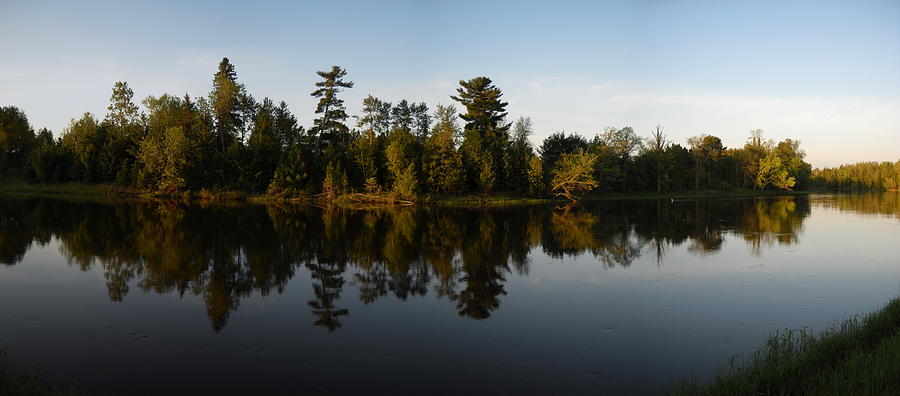 June Dawn Reflection off River Photograph by Kent Lorentzen