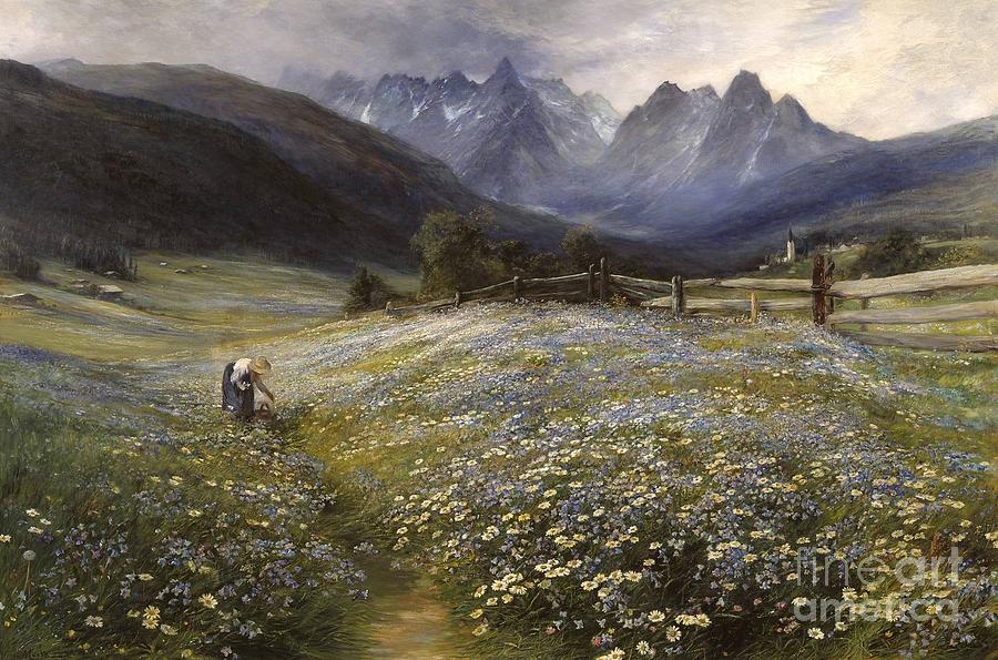 June in the Austrian Tyrol Painting by MotionAge Designs