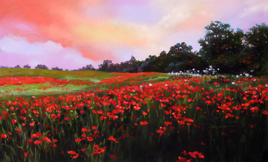 Landscape Pastel - June Poppies by Dianna Ponting