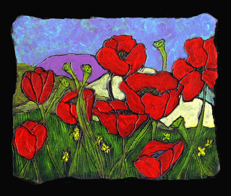 June Poppies Painting by Wayne Potrafka