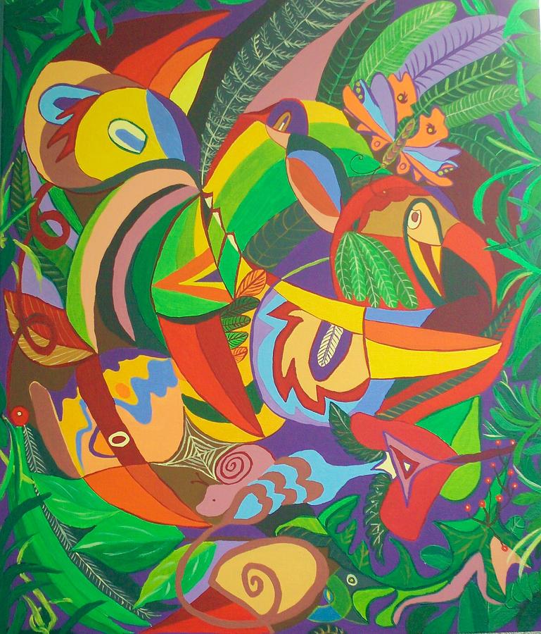 Jungle 1 Painting by Mimi Revencu