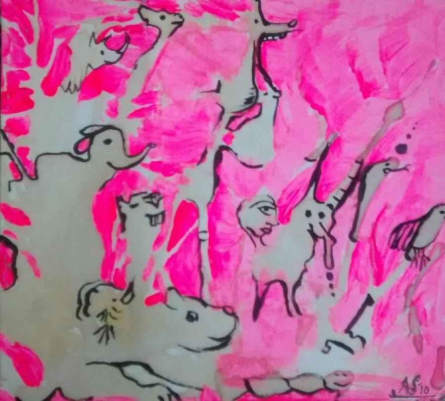 Animal Painting - Jungle Animals- original by April Somerdorf
