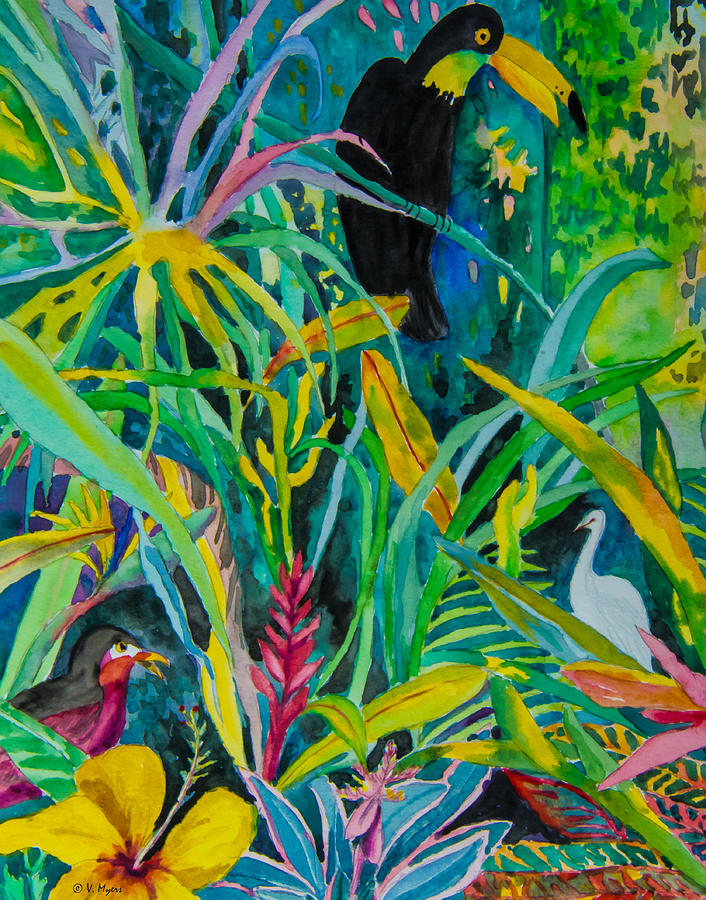 Jungle Toucan Painting by Vickie Myers