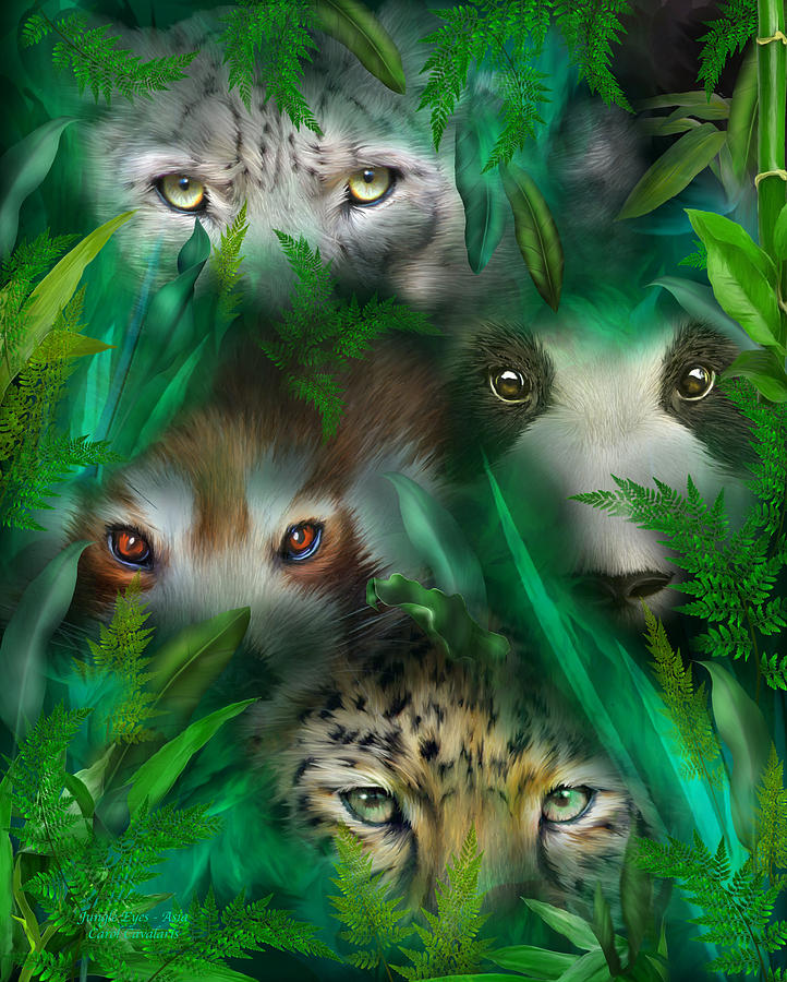 Jungle Eyes - Asia Mixed Media by Carol Cavalaris