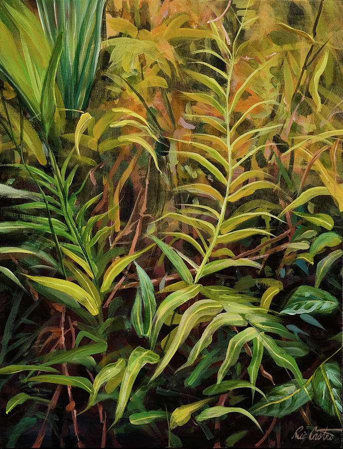 Jungle Painting - Jungle Ferns by Ric Castro