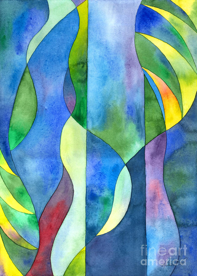 Jungle River Abstract Painting by Kristen Fox