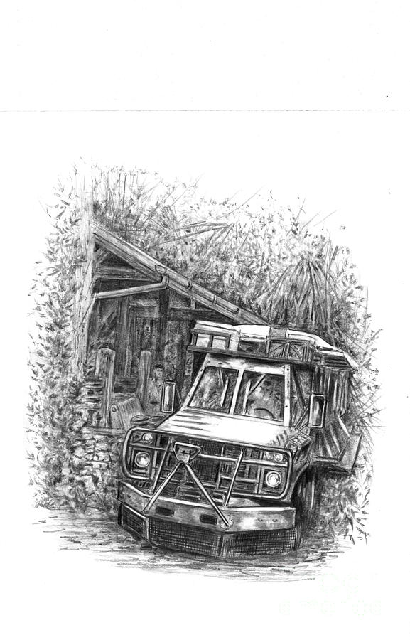 safari truck drawing