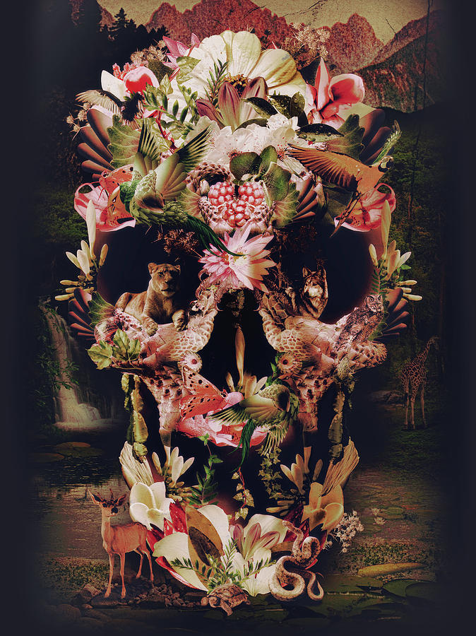 Jungle Digital Art - Jungle Skull by Ali Gulec