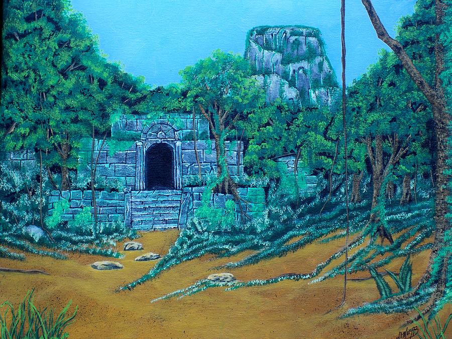 Jungle Temple Ruin Painting By Ed Meiggs