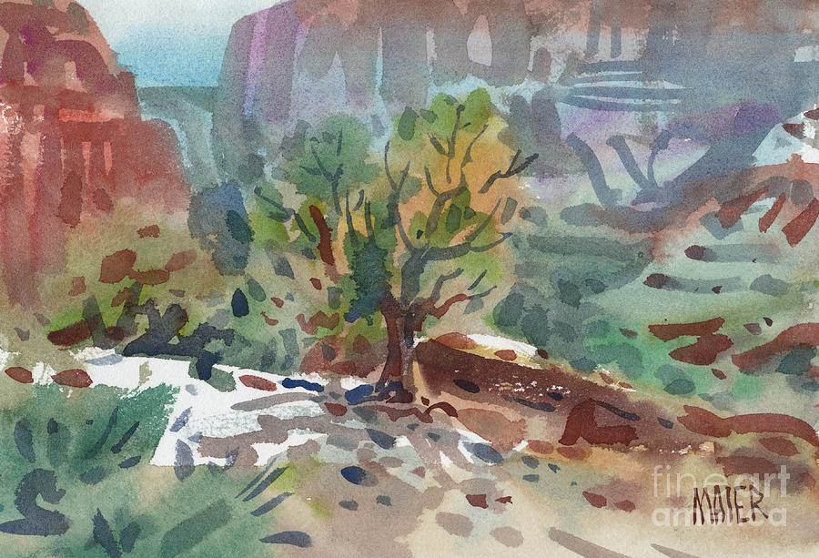 Juniper in Canyon de Chelly Painting by Donald Maier