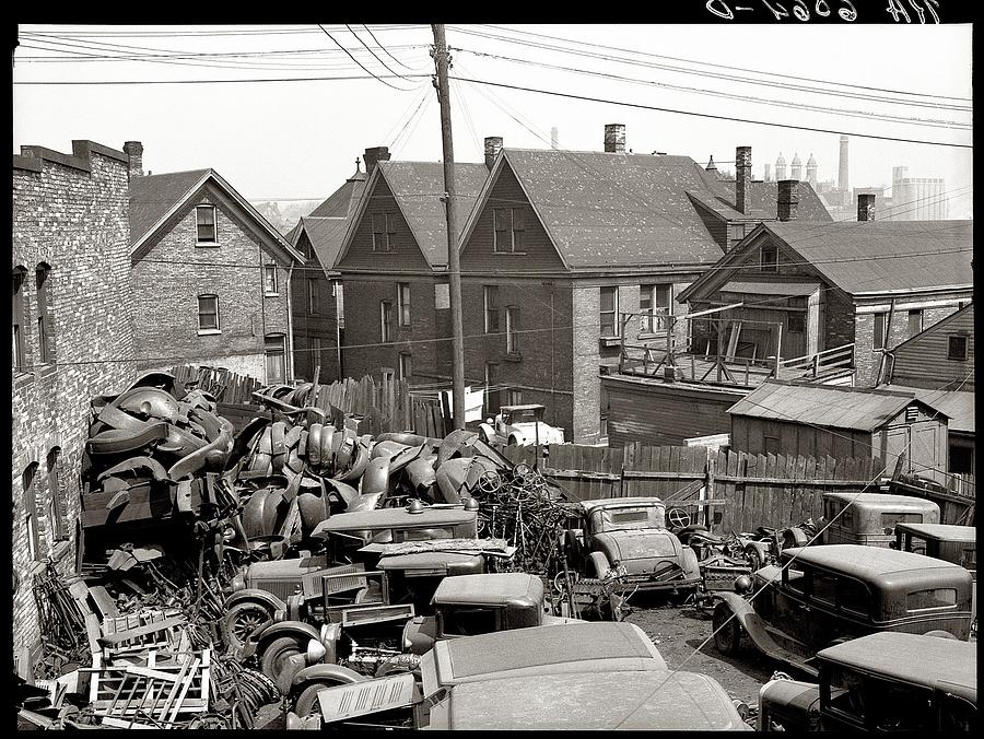 Junk and close by living quarters Carl Mydans photo FSA  April 1939 Milwaukee Wisconsin Photograph by David Lee Guss