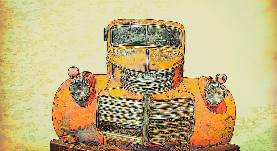 Junked GMC Digital Art by Cathy Anderson
