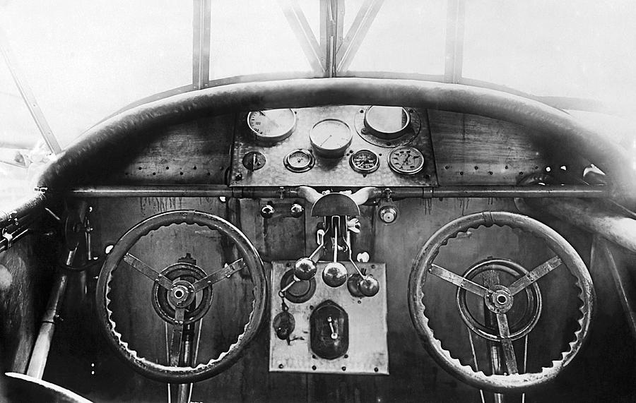 Berlin Photograph - Junker Plane Cockpit by Underwood Archives