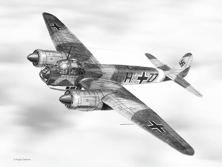 Junkers Ju-88A Drawing by Douglas Castleman