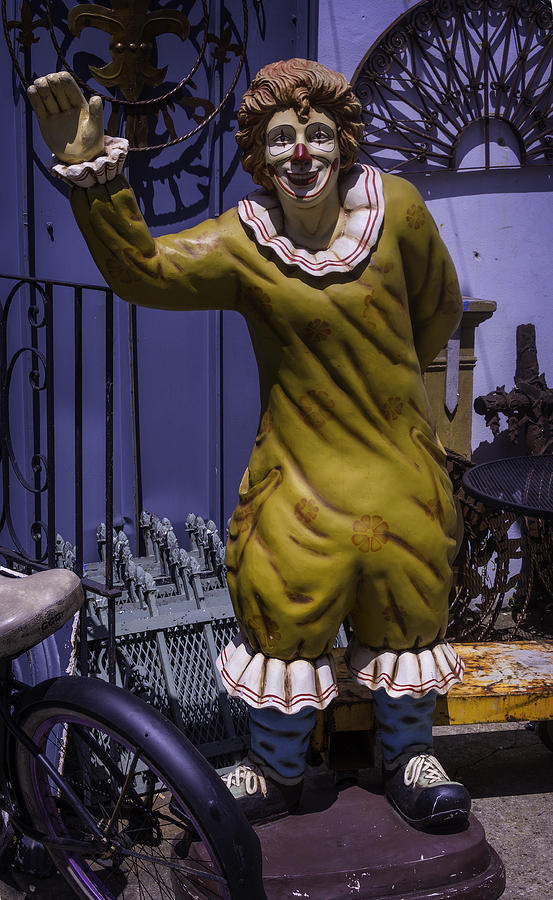 Vintage Photograph - Junkyard Clown by Garry Gay