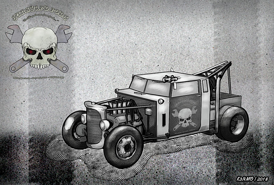 Junkyard Rods Tow Truck Digital Art by Ken Morris