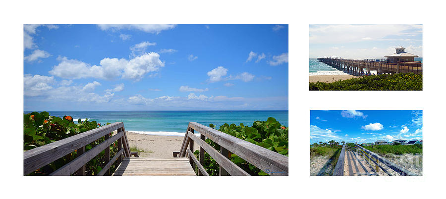 Juno Beach Pier Florida Seascape Collage 5 Photograph by Ricardos Creations