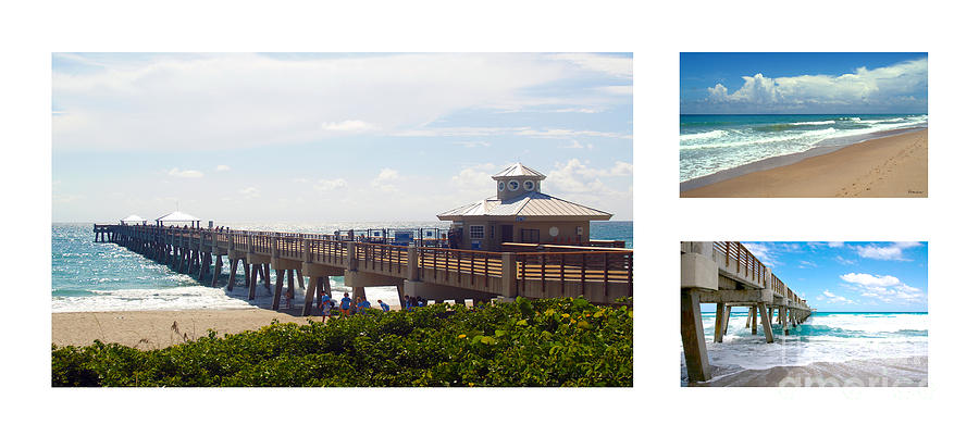 Juno Beach Pier Florida Seascape Collage 7 Photograph by Ricardos Creations