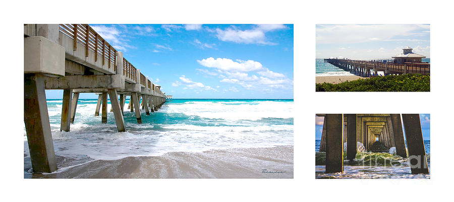 Juno Beach Pier Florida Seascape Collage 9 Photograph by Ricardos Creations