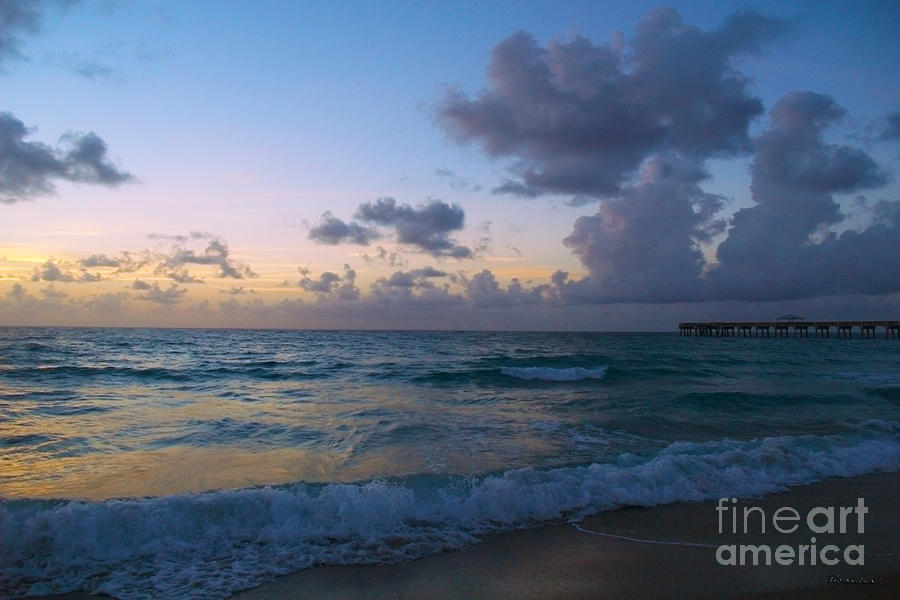 Juno Beach Pier Florida Sunrise Seascape C8 Photograph by Ricardos Creations