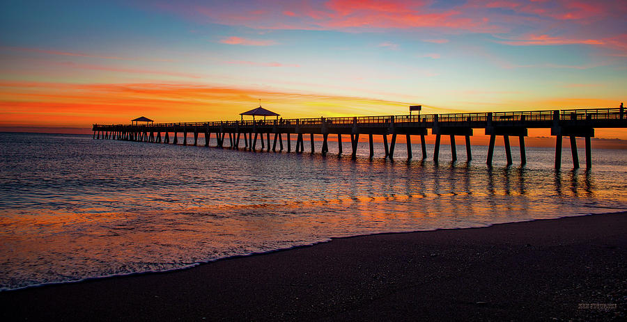 Juno Pier Colorful Sunrise Panoramic Painting by Ken Figurski