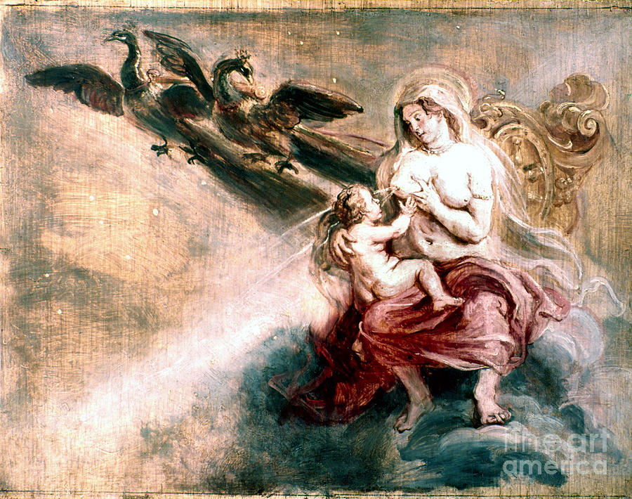 Juno Suckling Hercules Painting by Granger