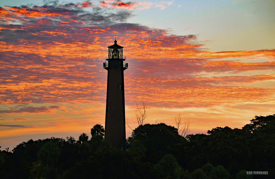 Jupiter Lighthouse Colorful Sunrise Photo Photograph by Ken Figurski